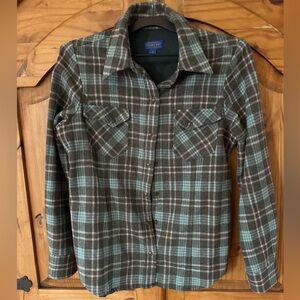 Pendleton Woolen Mills Plaid Shirt in Brown and Teal